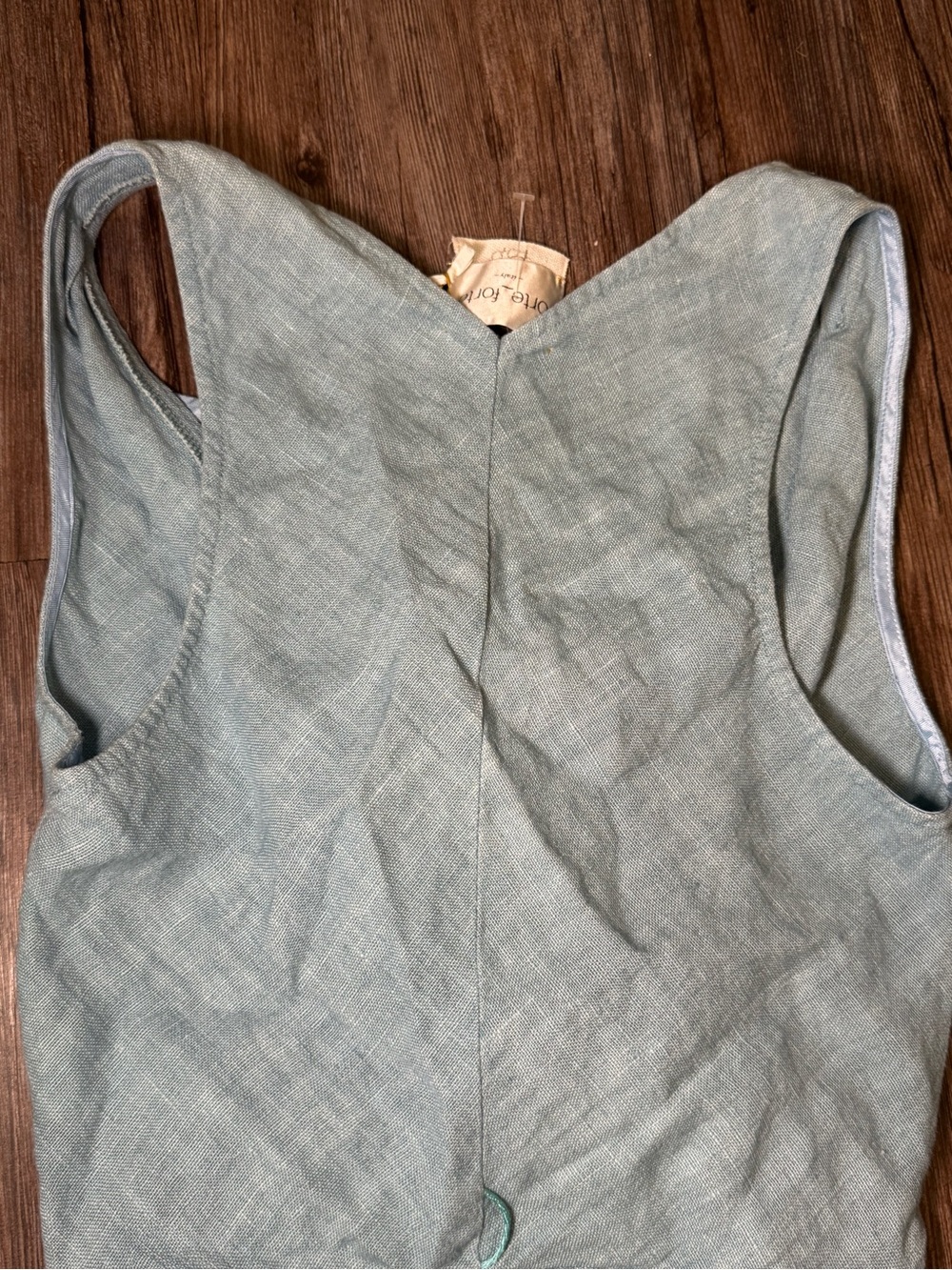 Forte Forte Light Blue Tie-Front linen Crop Top - Picture 5 of 10
